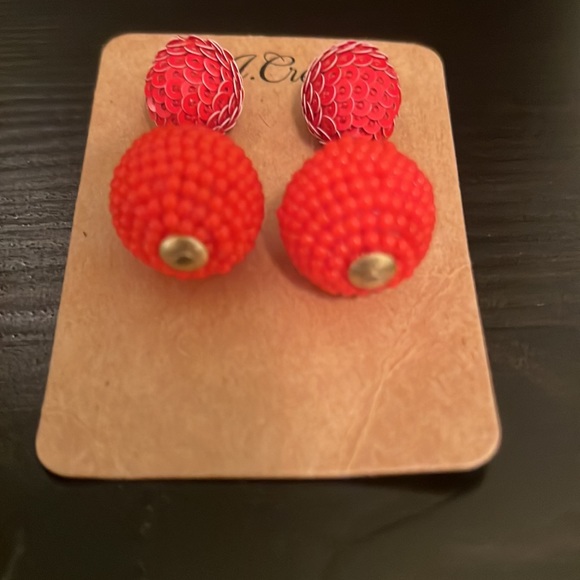 Brand New Red Beaded Dangle Earrings from J.Crew - Picture 2 of 5